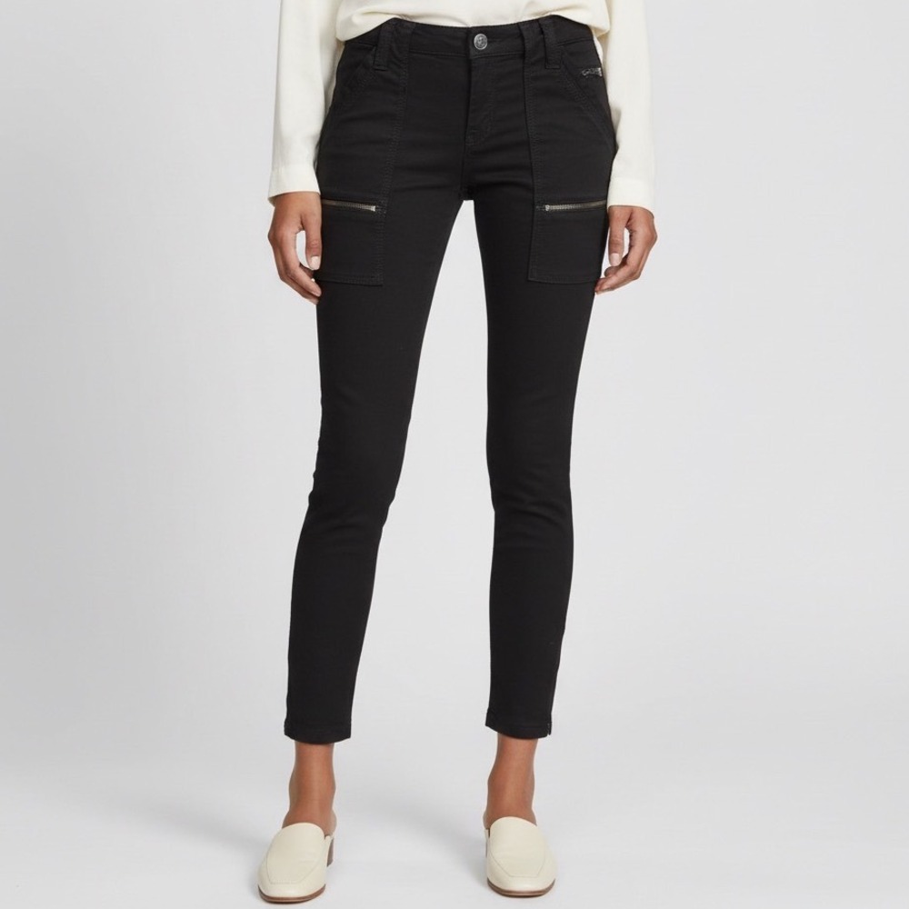 Joie Park Skinny Pants Cargo Utility Zip Pockets Black Revolve size 32